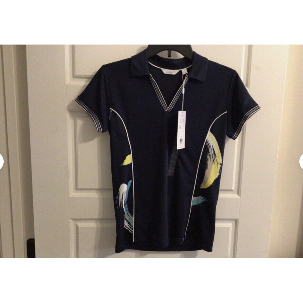 Lady Hagen Womens Dark Navy Blue Short Sleeve‎ Collared Neck Golf Polo X Small